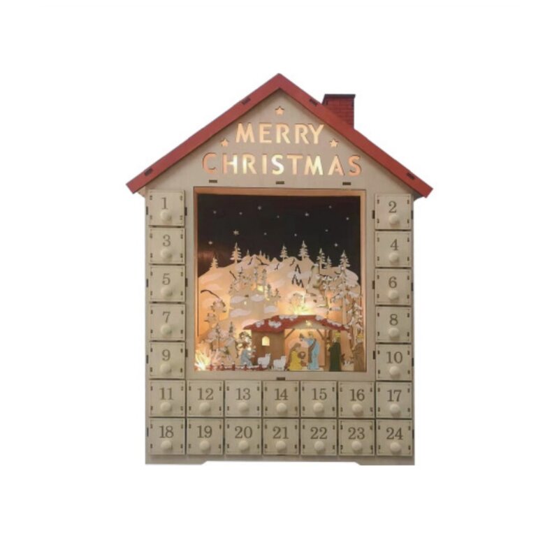 The Holiday Aisle® Wood Advent Calendar House Wayfair